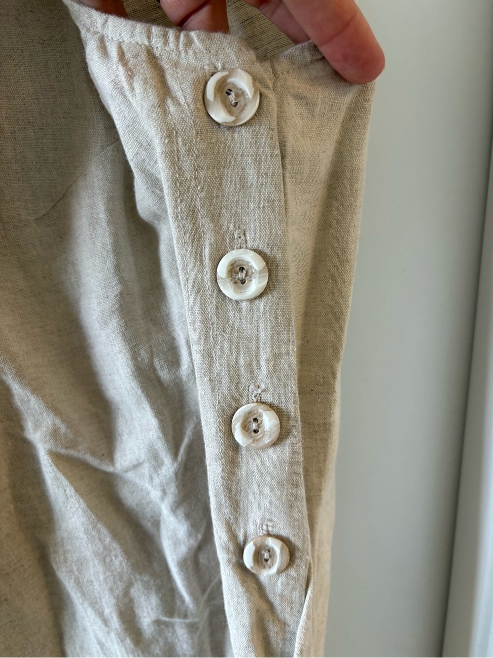 Coldwater Creek Natural Beige Linen Maxi Dress Buttons Cottagecore Lagenlook - Picture 5 of 9